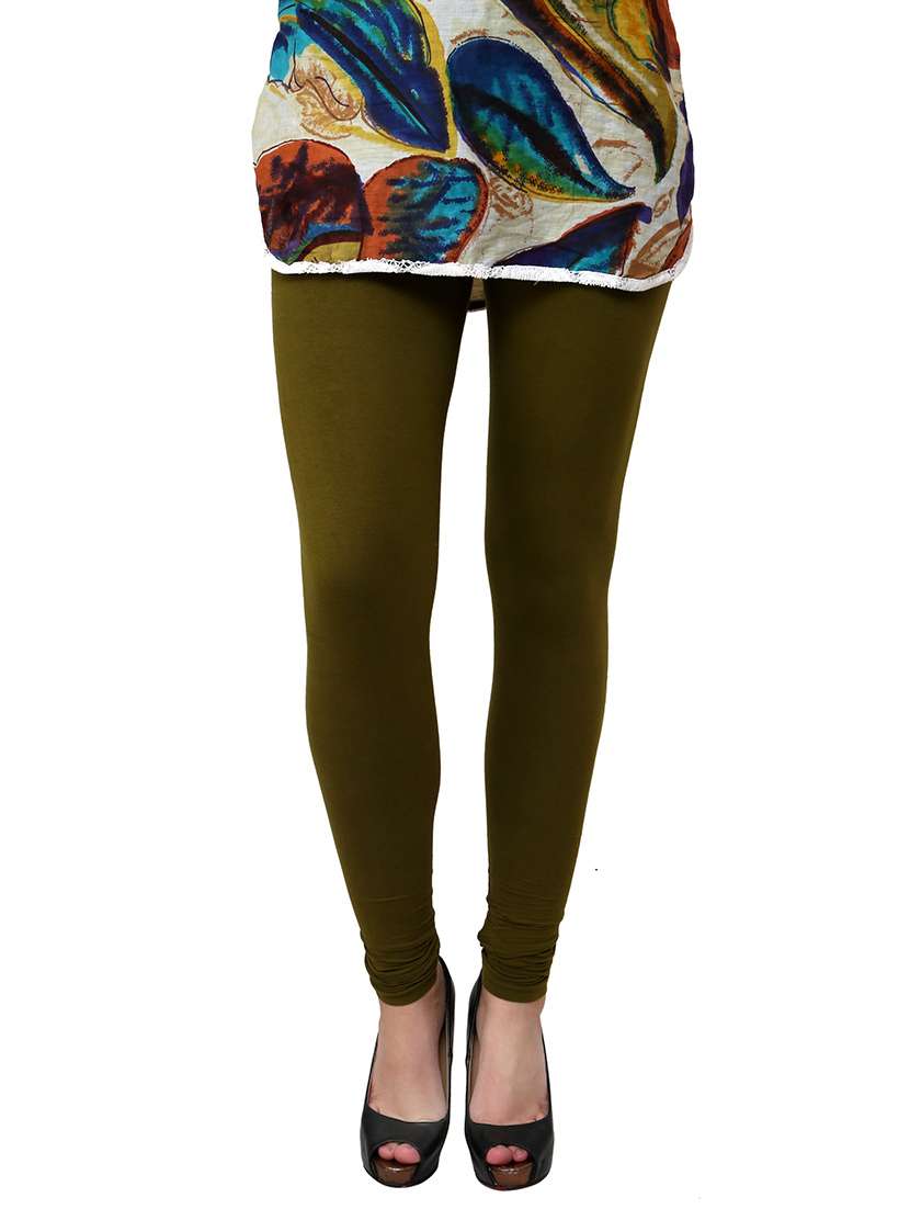 Anekaant da donna in cotone Lycra Legging, Beige Beige