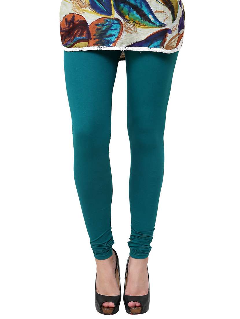 green cotton leggings