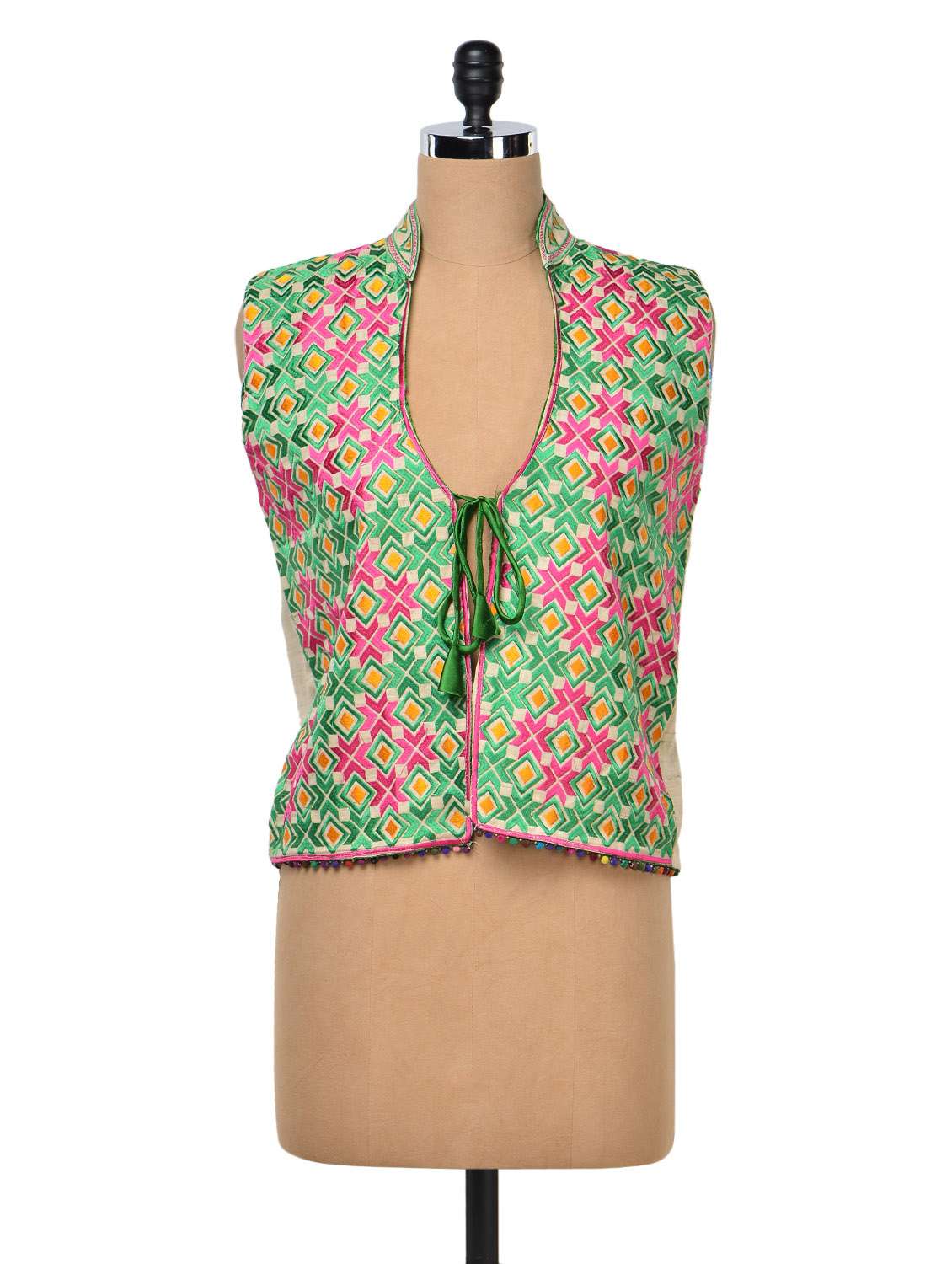 Buy online Hand Embroidered Phulkari Jacket from jackets and