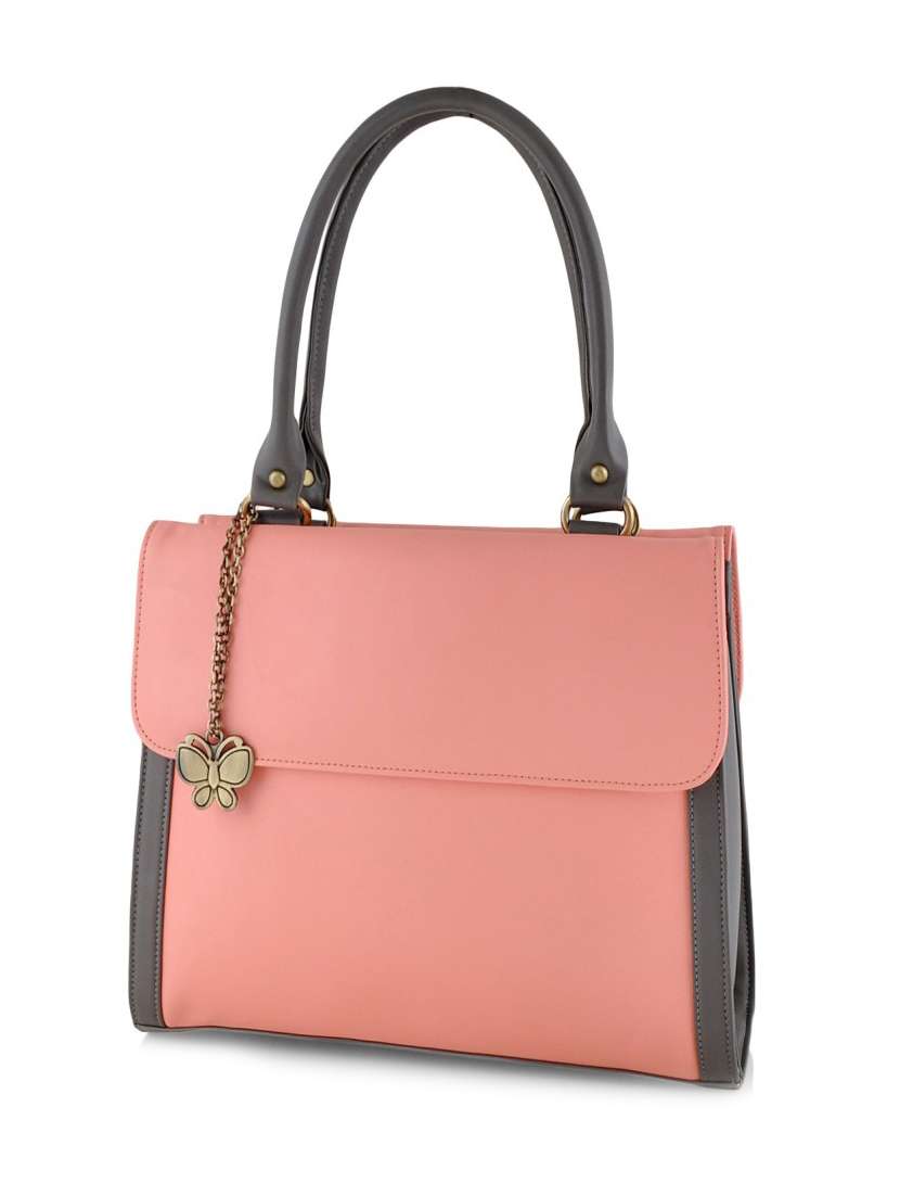 pink leatherette (pu) handbag