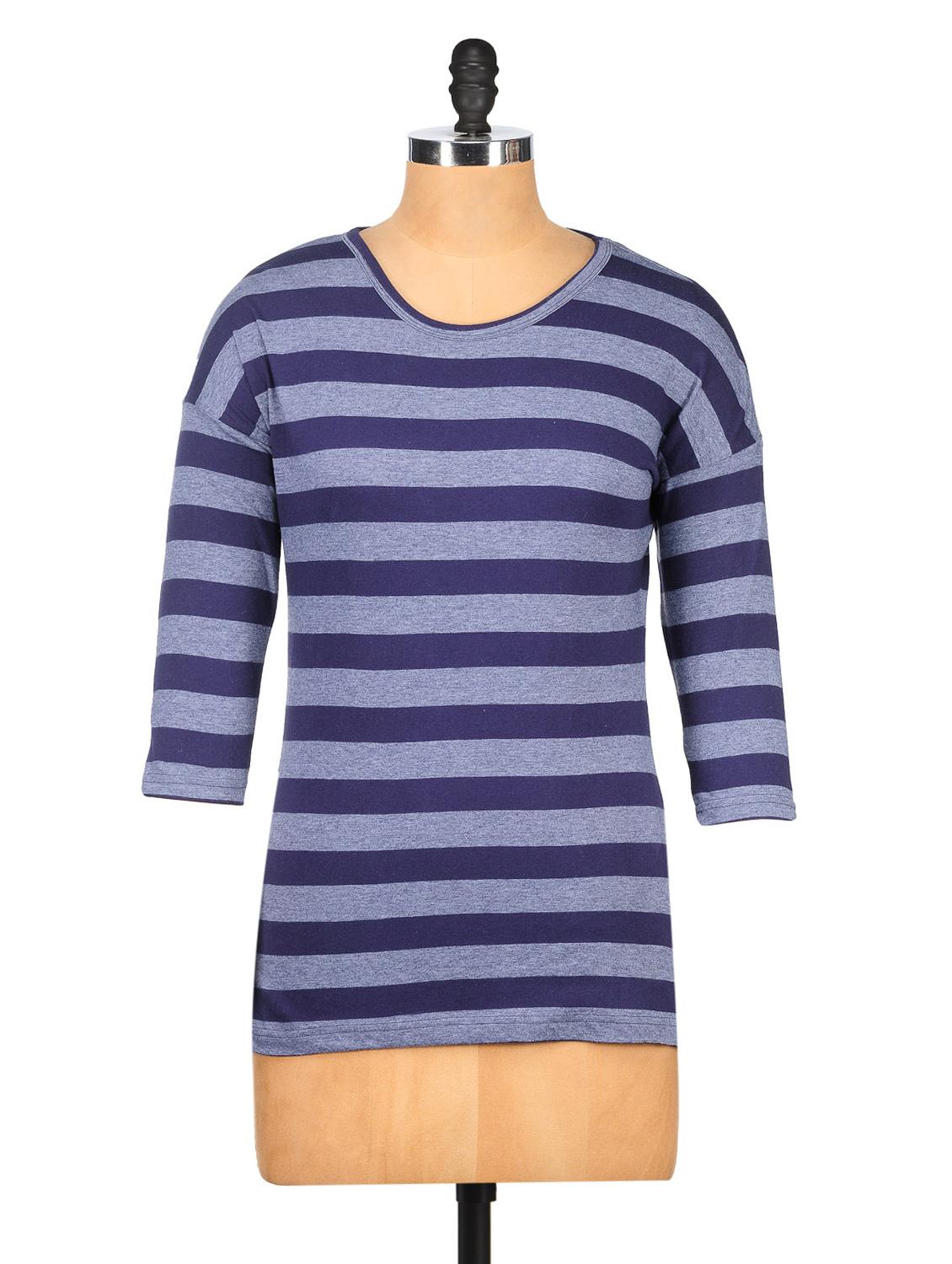 quarter sleeves stripped top - 1024978 - Zoom Image - 0