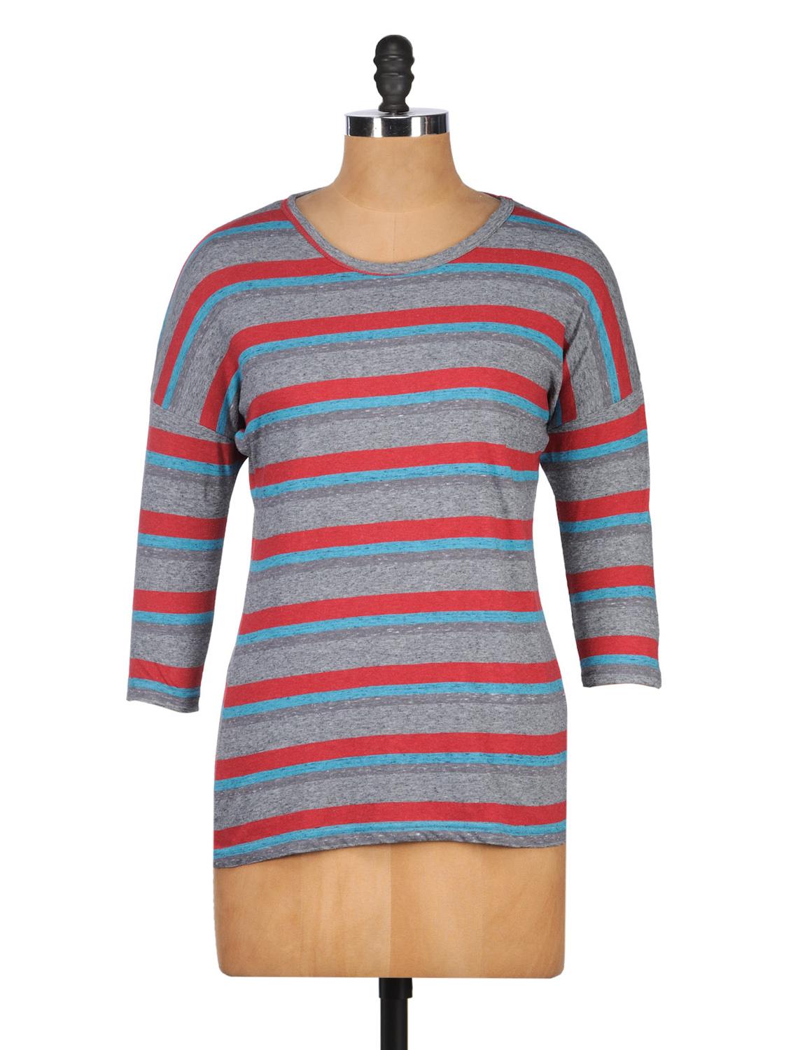 quarter sleeves stripped top - 1024980 - Zoom Image - 0