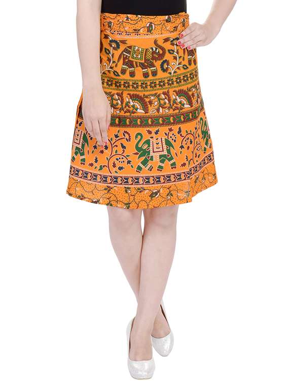 yellow, green cotton skirts