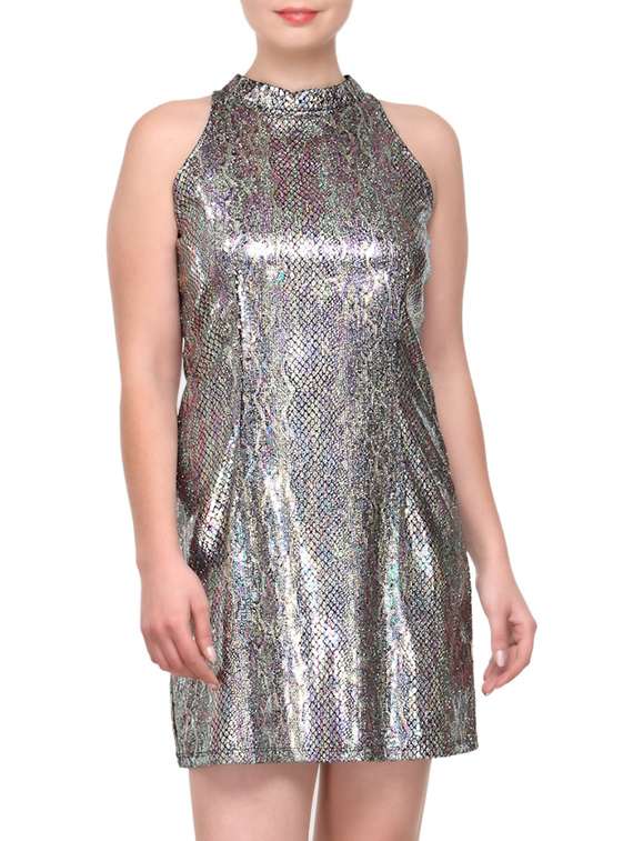 sleeveless sequins party dress