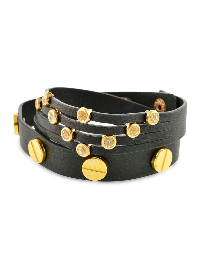 black leatherette bracelet