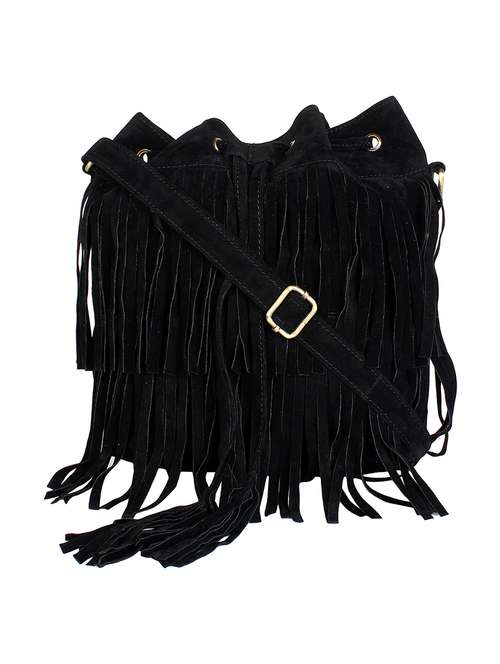 black canvas sling bag - 10317339 - Standard Image - 0