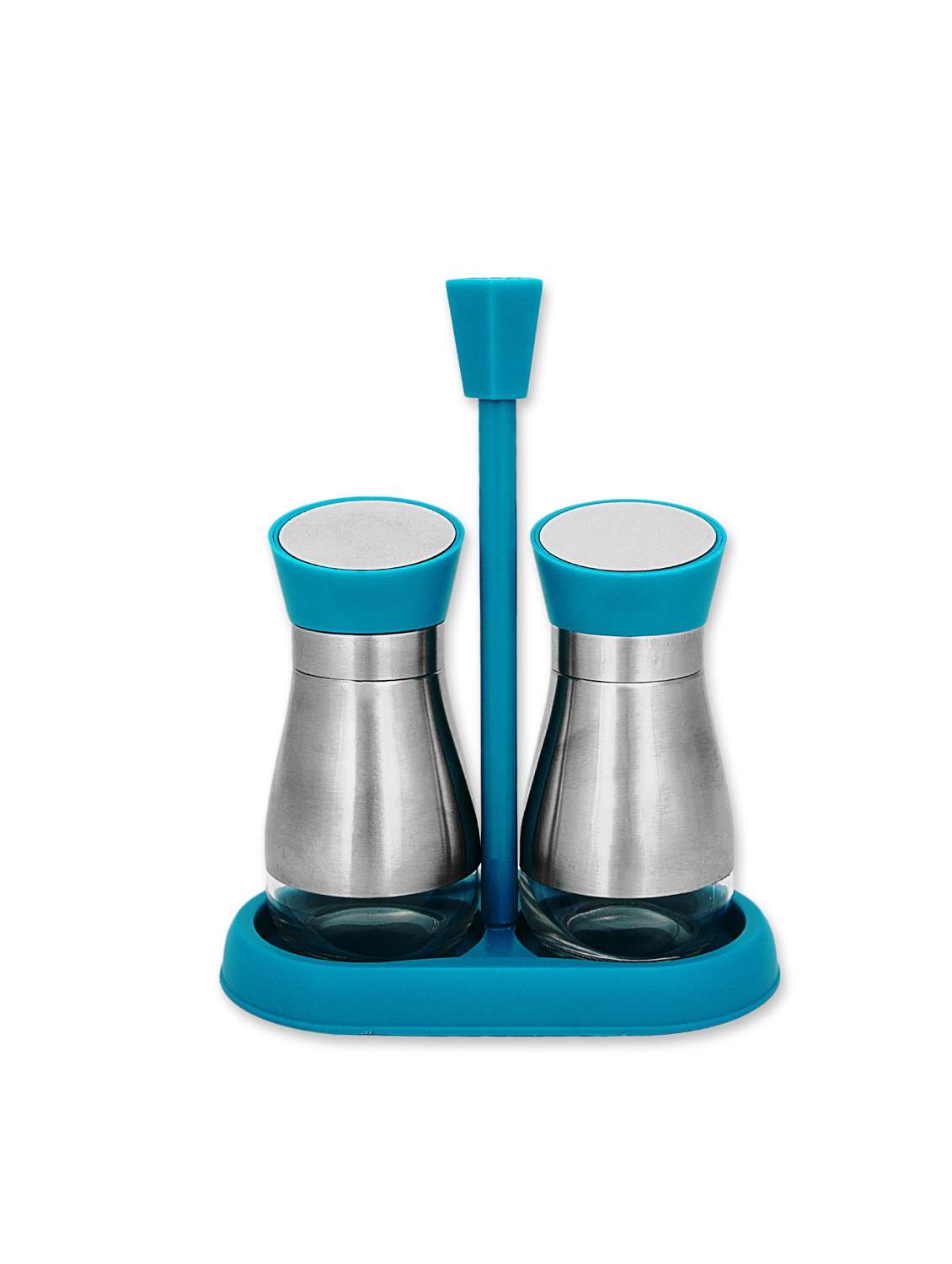 home belle 3 pc glass and steel spice set