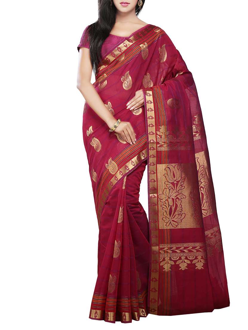pink silk saree