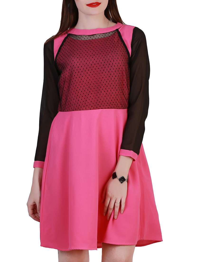 pink crepe dress