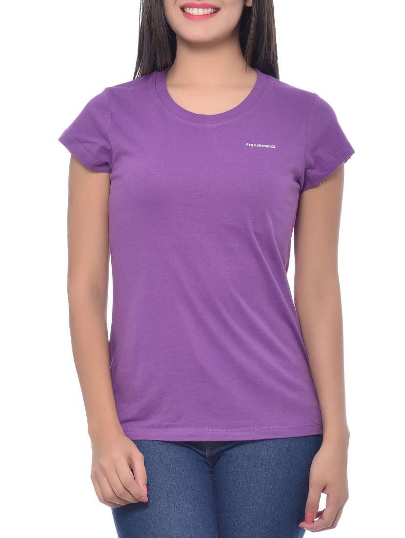 purple cotton tee - 10346479 - Zoom Image - 0