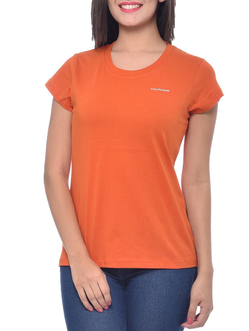 orange cotton tee - 10346484 -  Zoom Image - 0
