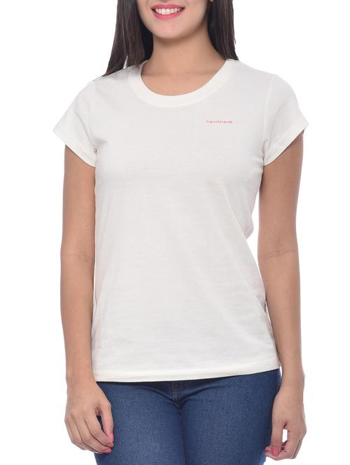 ivory cotton regular tshirt - 10346486 - Standard Image - 0