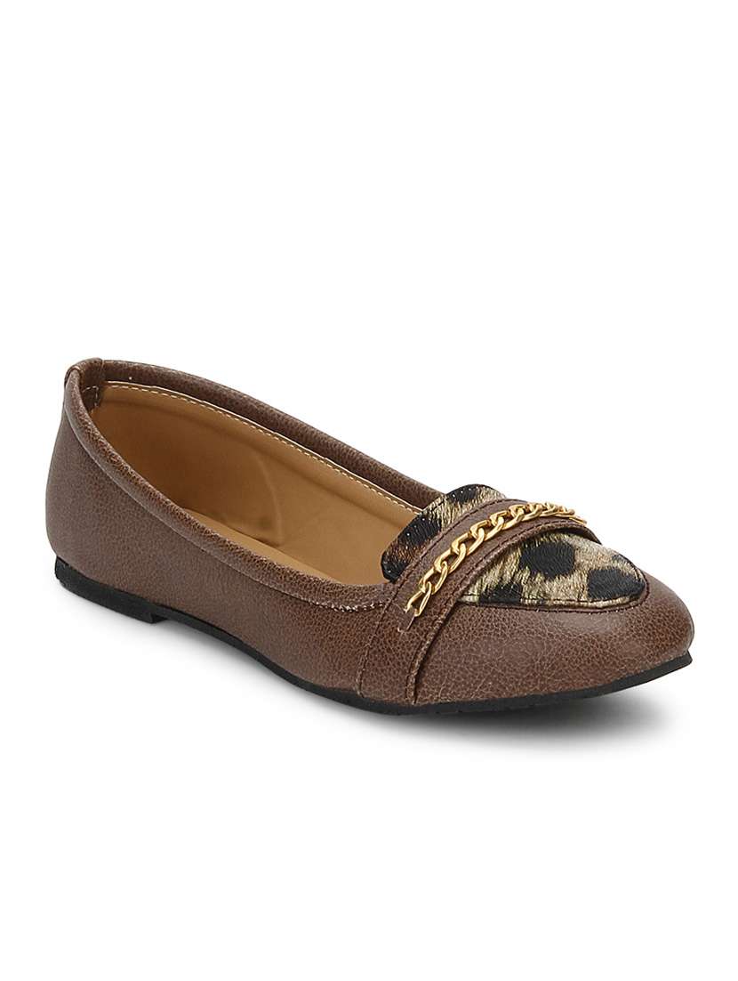 brown faux leather loafers & mocassins