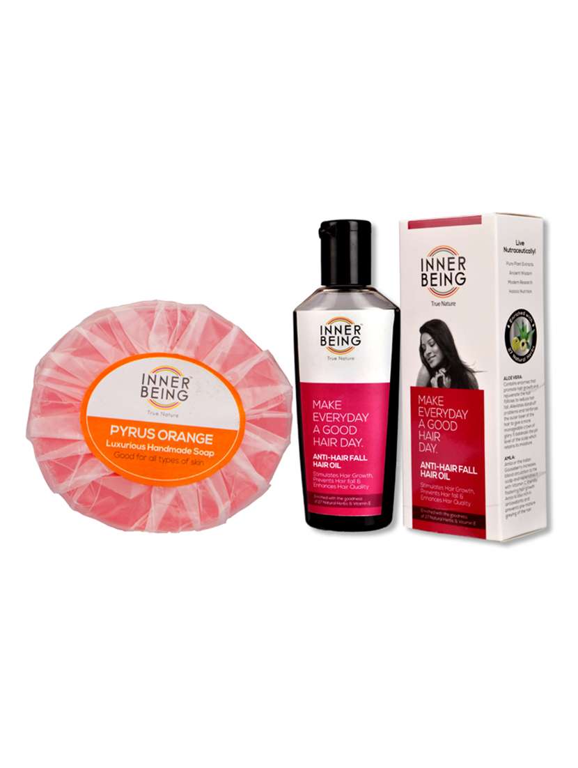 inner being anti hair fall oil 100ml & pyrus orange handmade soap 75 grm