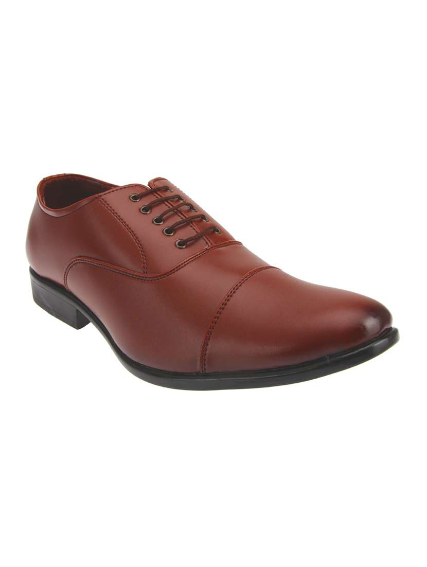 brown leatherette formal shoes