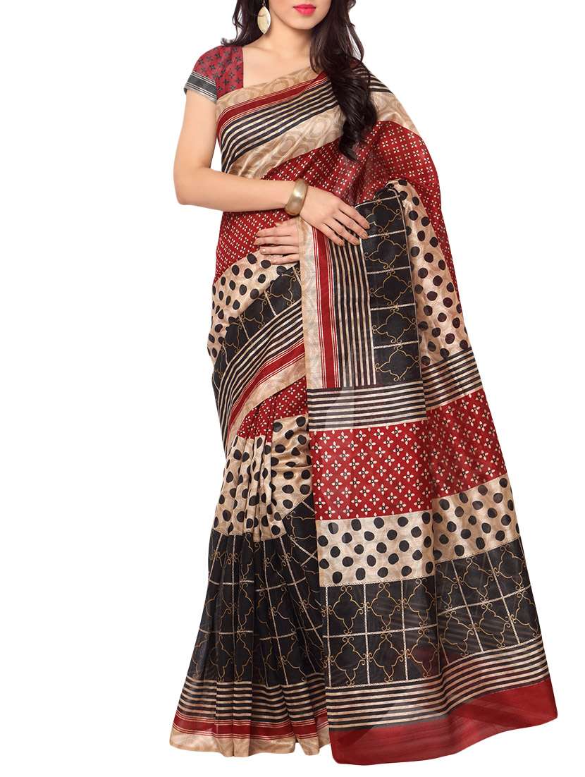 multi colored silk saree