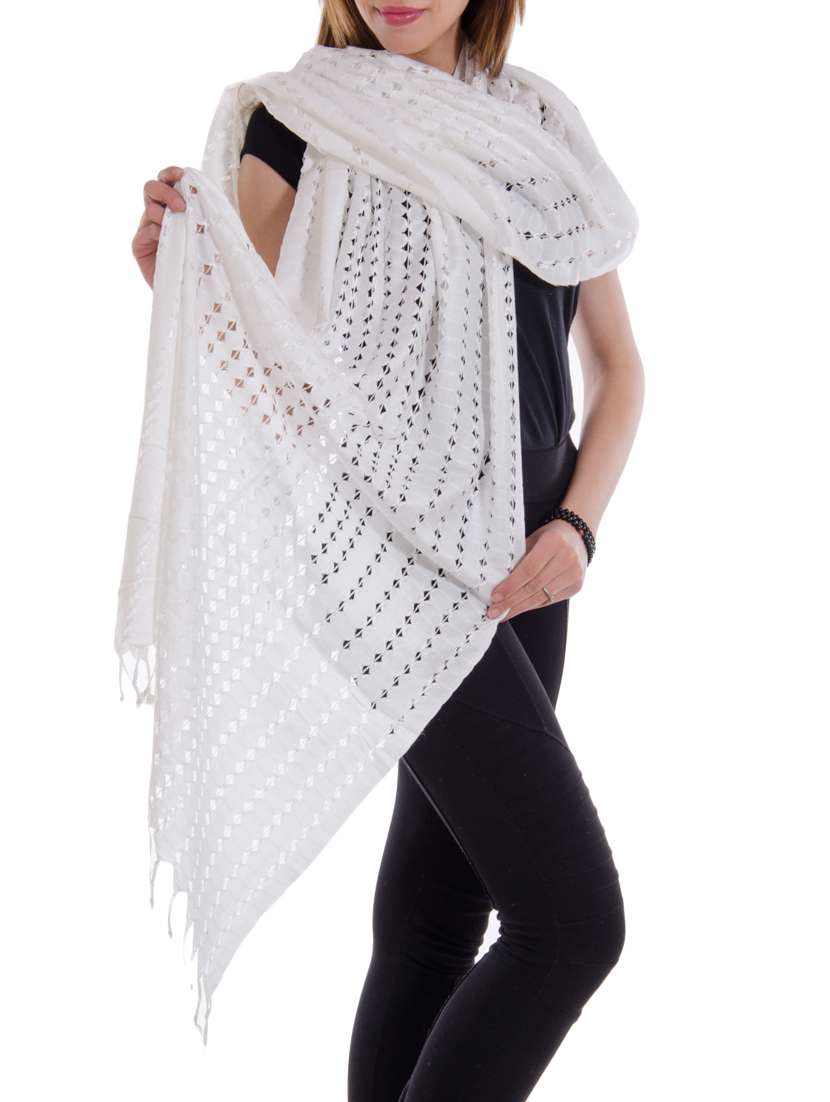 white cotton dupatta