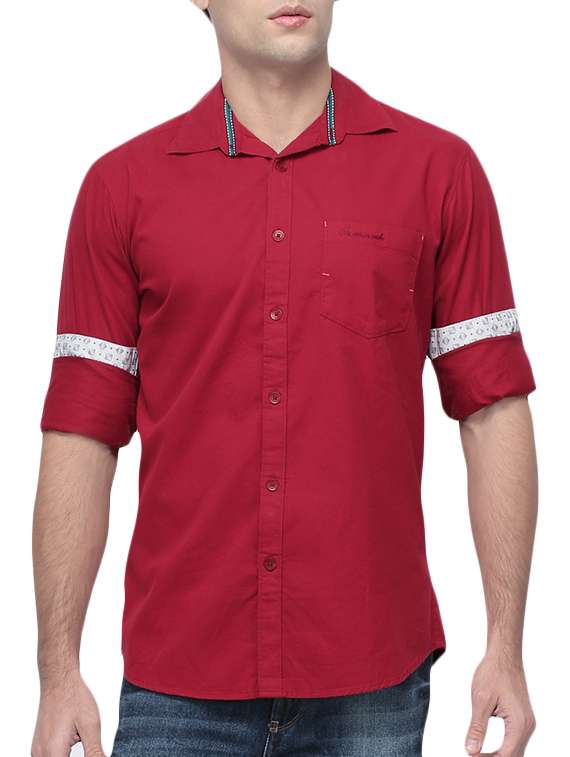 mens solid casual shirt