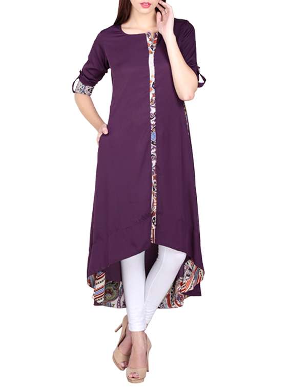 purple cotton aline dress