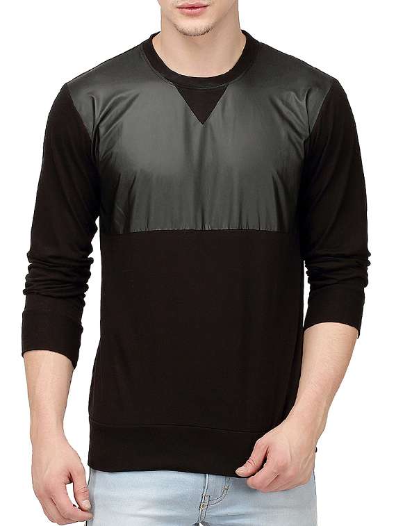 black cut and sew tshirt