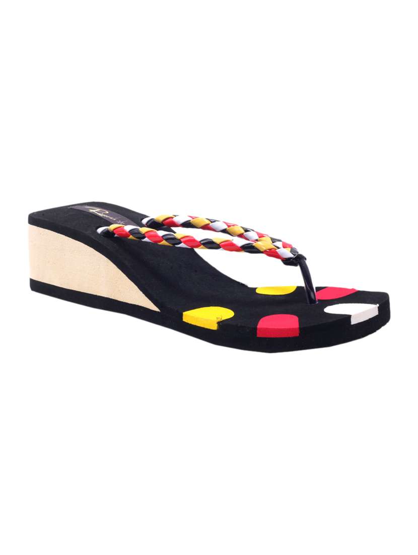 black leatherette  flip flop