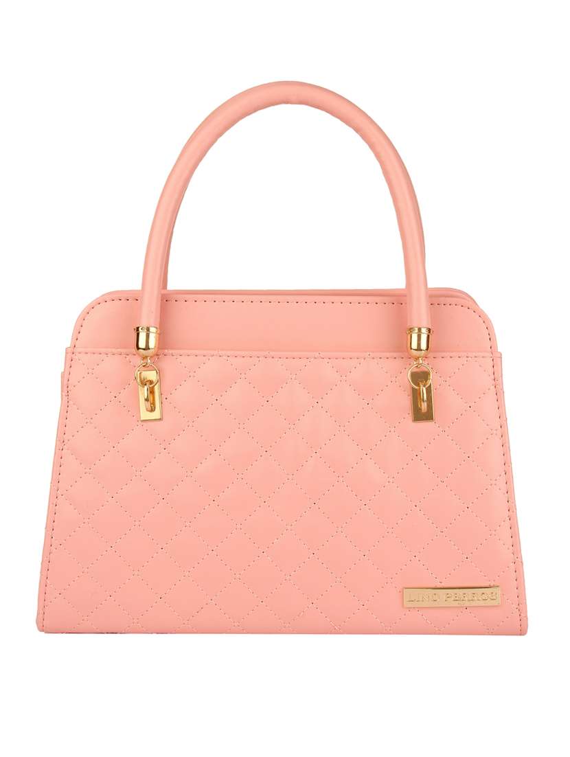 pink leatherette handbag
