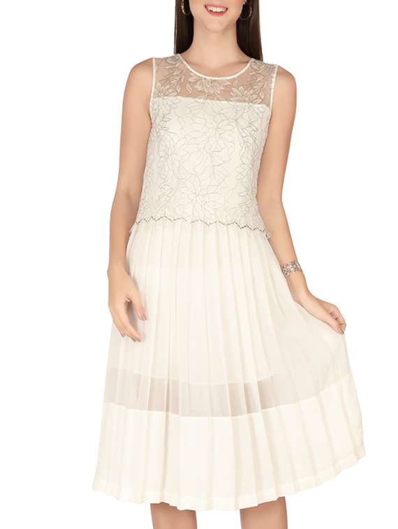 white layered dress