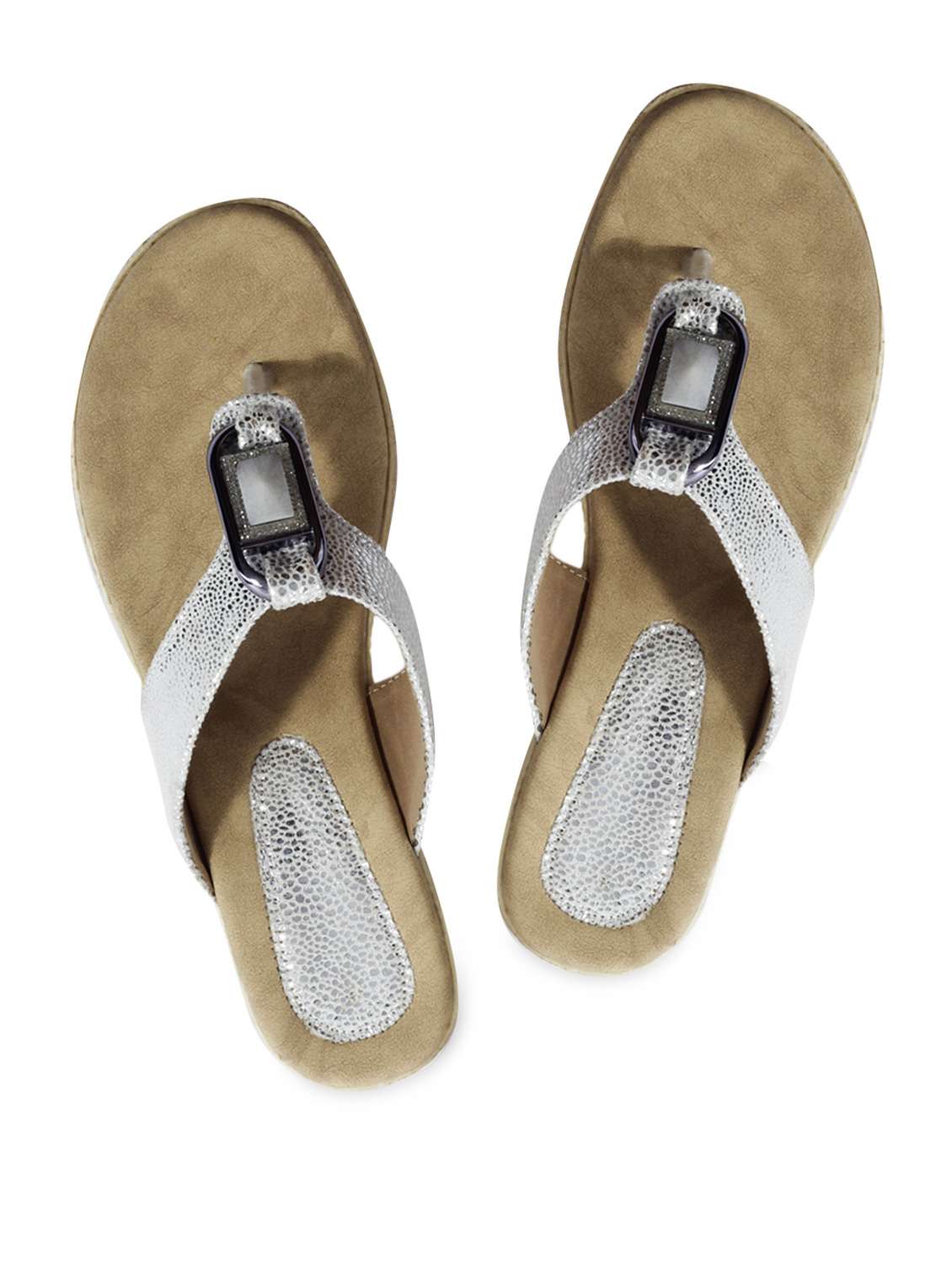 silver stone studded flat sandals