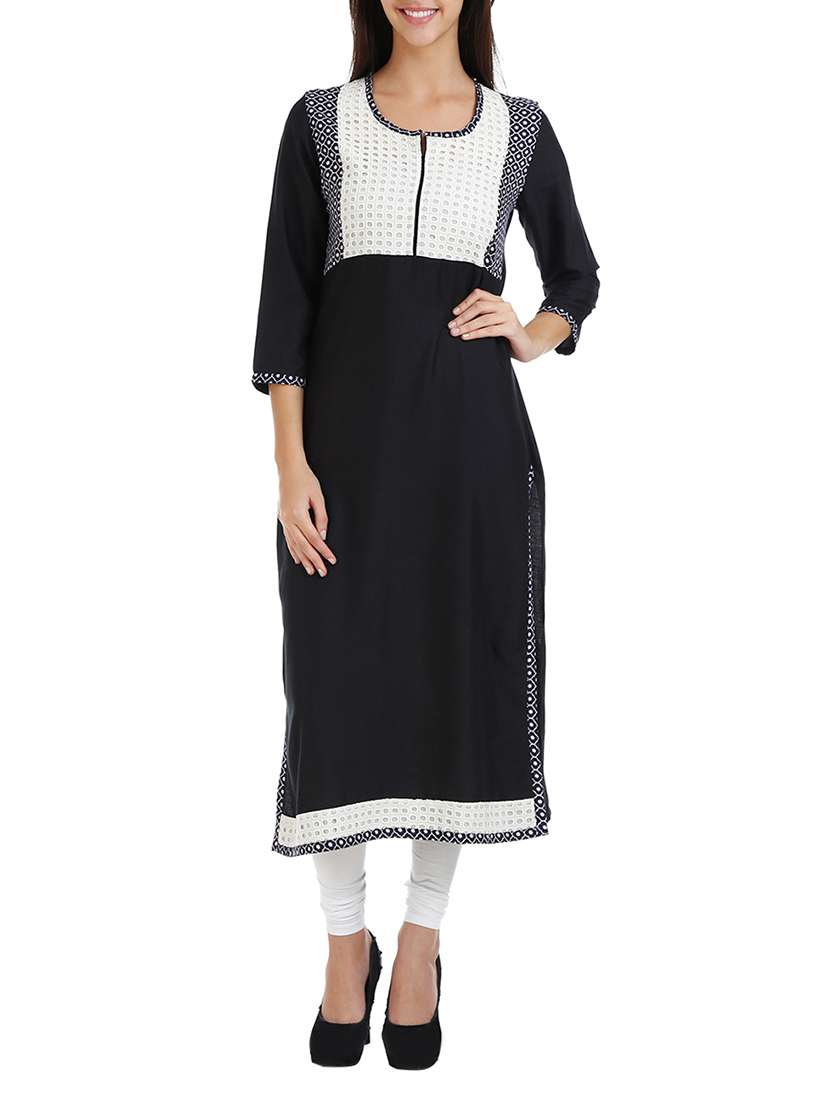 black rayon kurta
