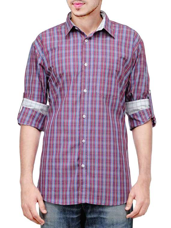 purple cotton casual shirt