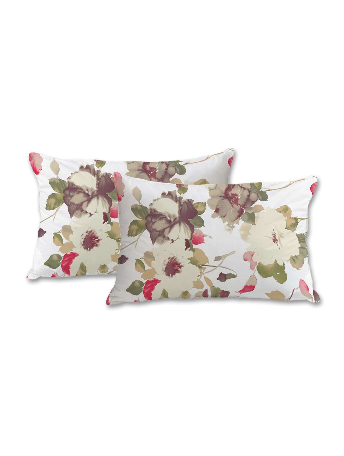 white flowers print pillow cover