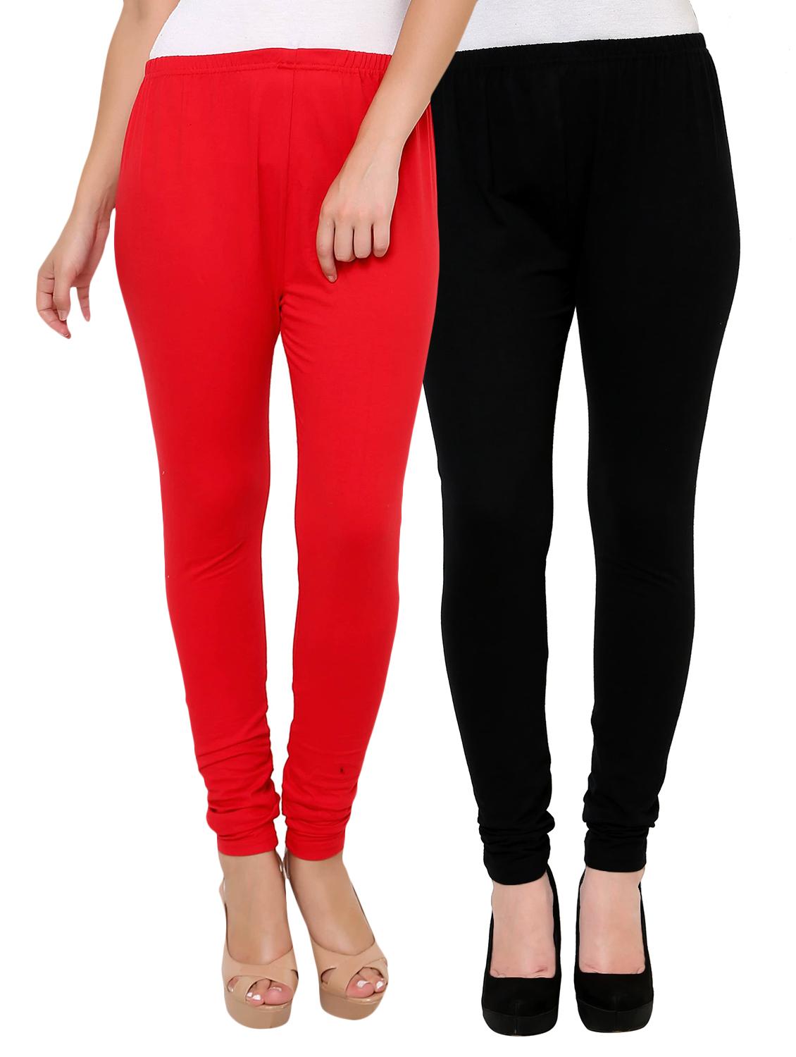 blackred cotton lycra leggings - 10501520 -  Zoom Image - 0