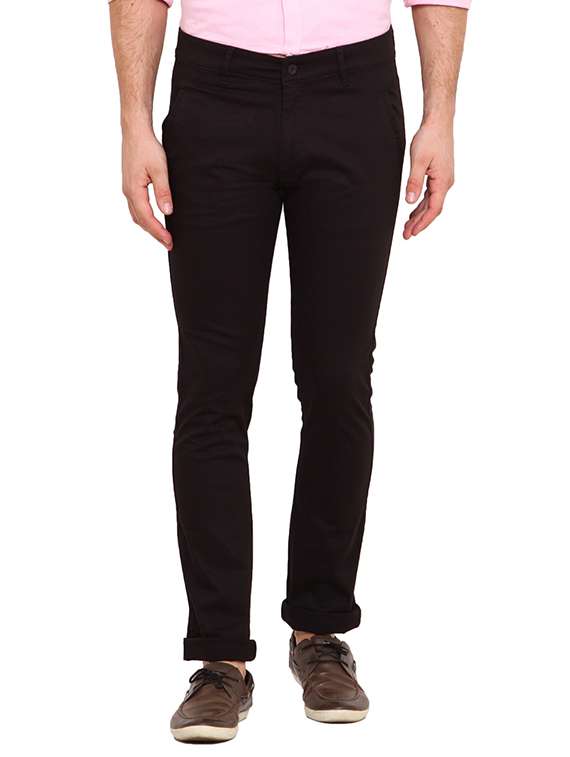 black cotton chinos