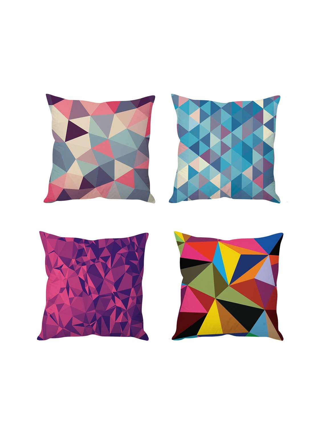 multicolor digitally printed set of 4 cushion covers