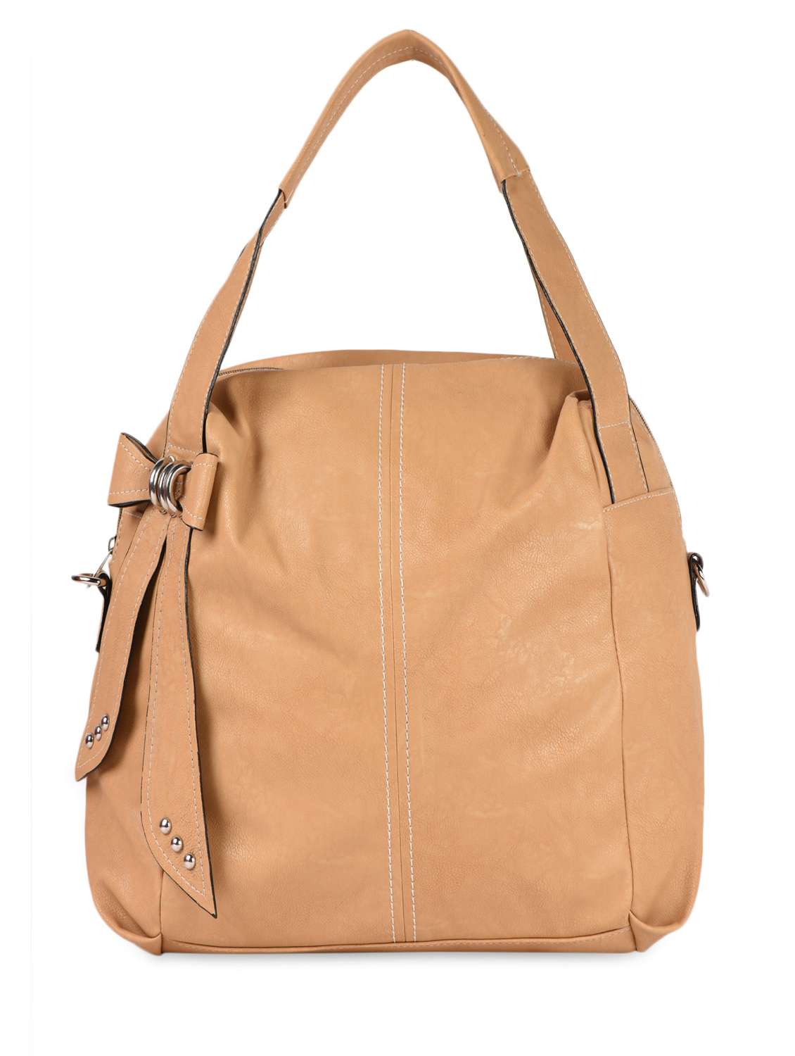 plain solid leatherette handbag