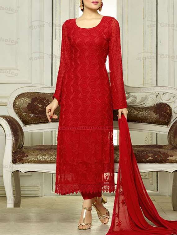 Buy online Fashion Kany Pure Chiffon Peach Heavy Embroidery Work Dress  Material from Suits & Dress material for Women by Fashion Kanya for 999 at  0% off | 2026 Limeroad.com