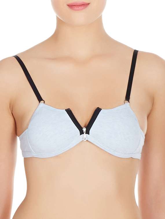 blue cotton bra - 10524059 - Zoom Image - 0