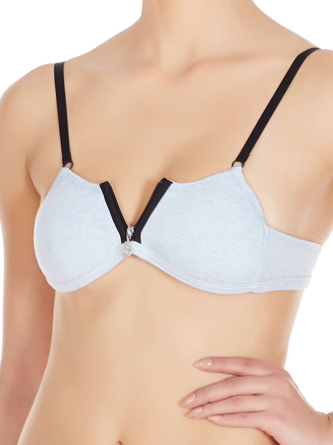 blue cotton bra - 10524059 - Standard Image - 3