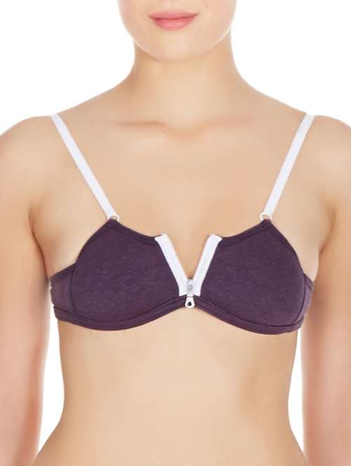 purple cotton bra - 10524060 - Standard Image - 0