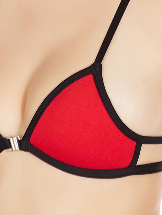 red front open bra bra - 10524105 - Standard Image - 3