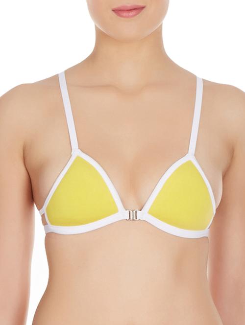 yellow cotton front open bra - 10524107 - Standard Image - 0