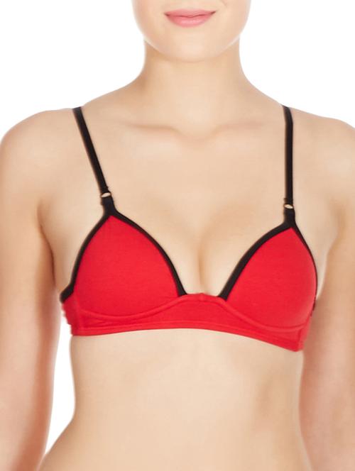 red cotton bra - 10524112 - Standard Image - 0