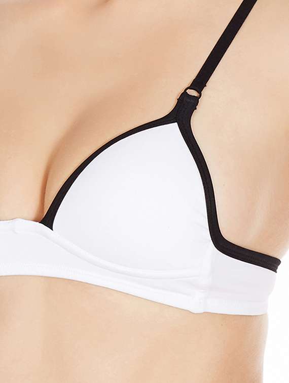 contrast detail cotton bra - 10524115 -  Standard Image - 3