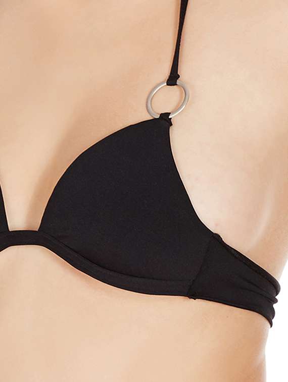 black polyester bra - 10524127 - Standard Image - 3