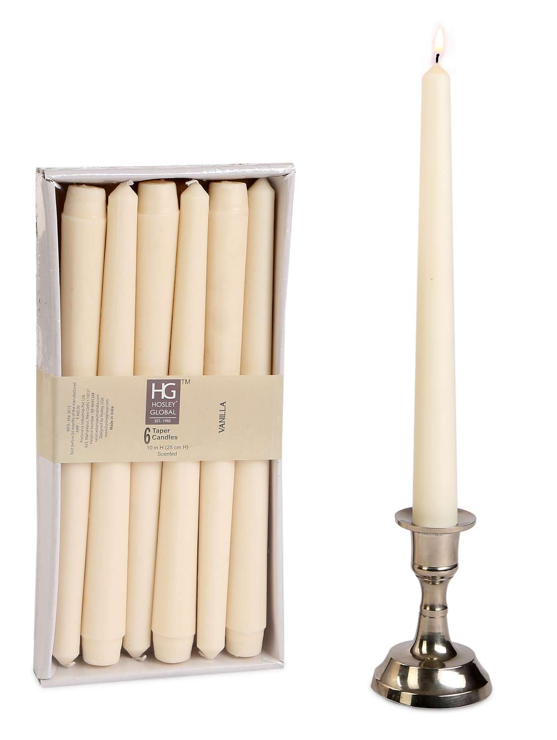 scented vanilla high taper candles