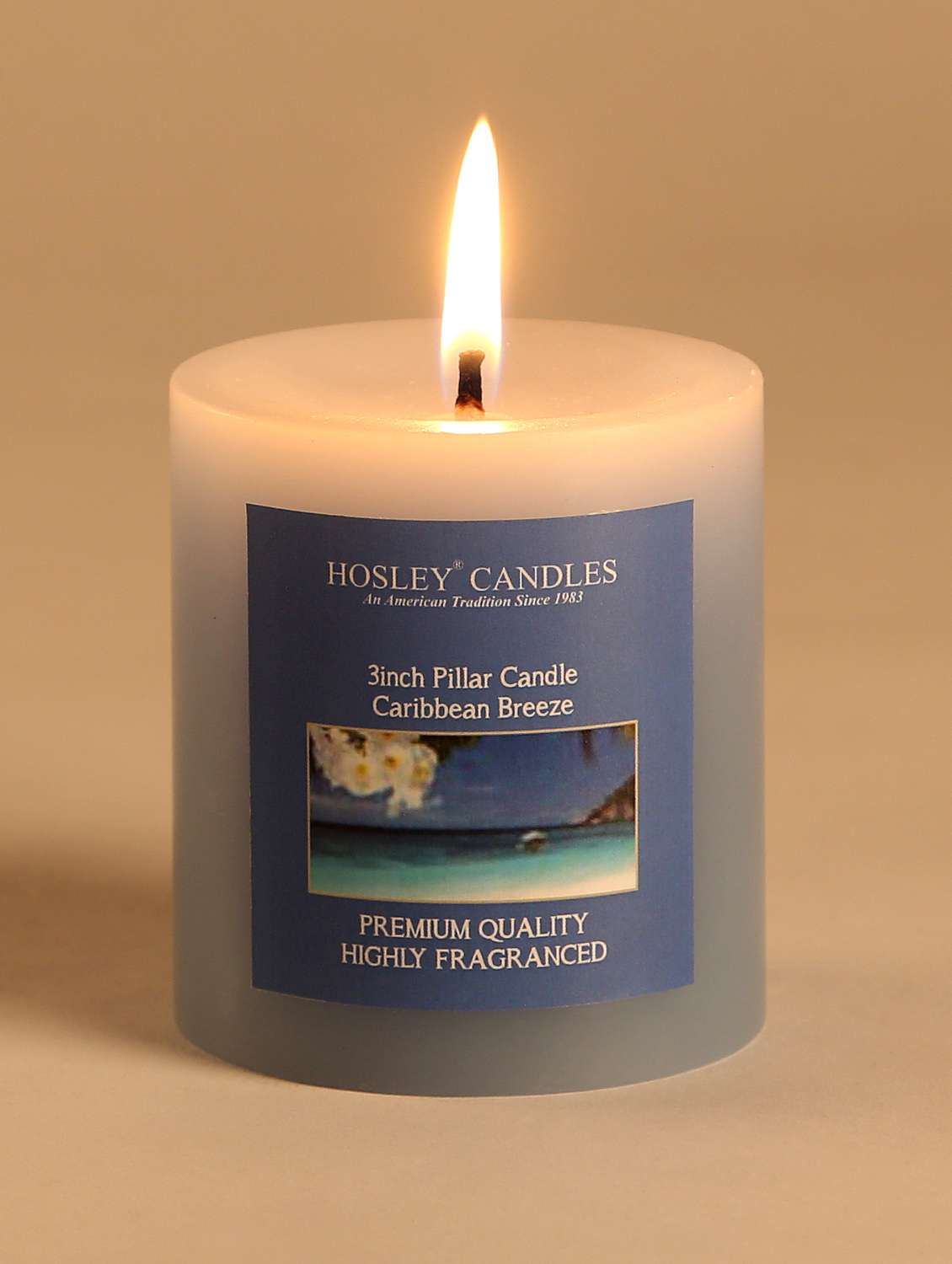 caribbean breeze scented  pillar candle