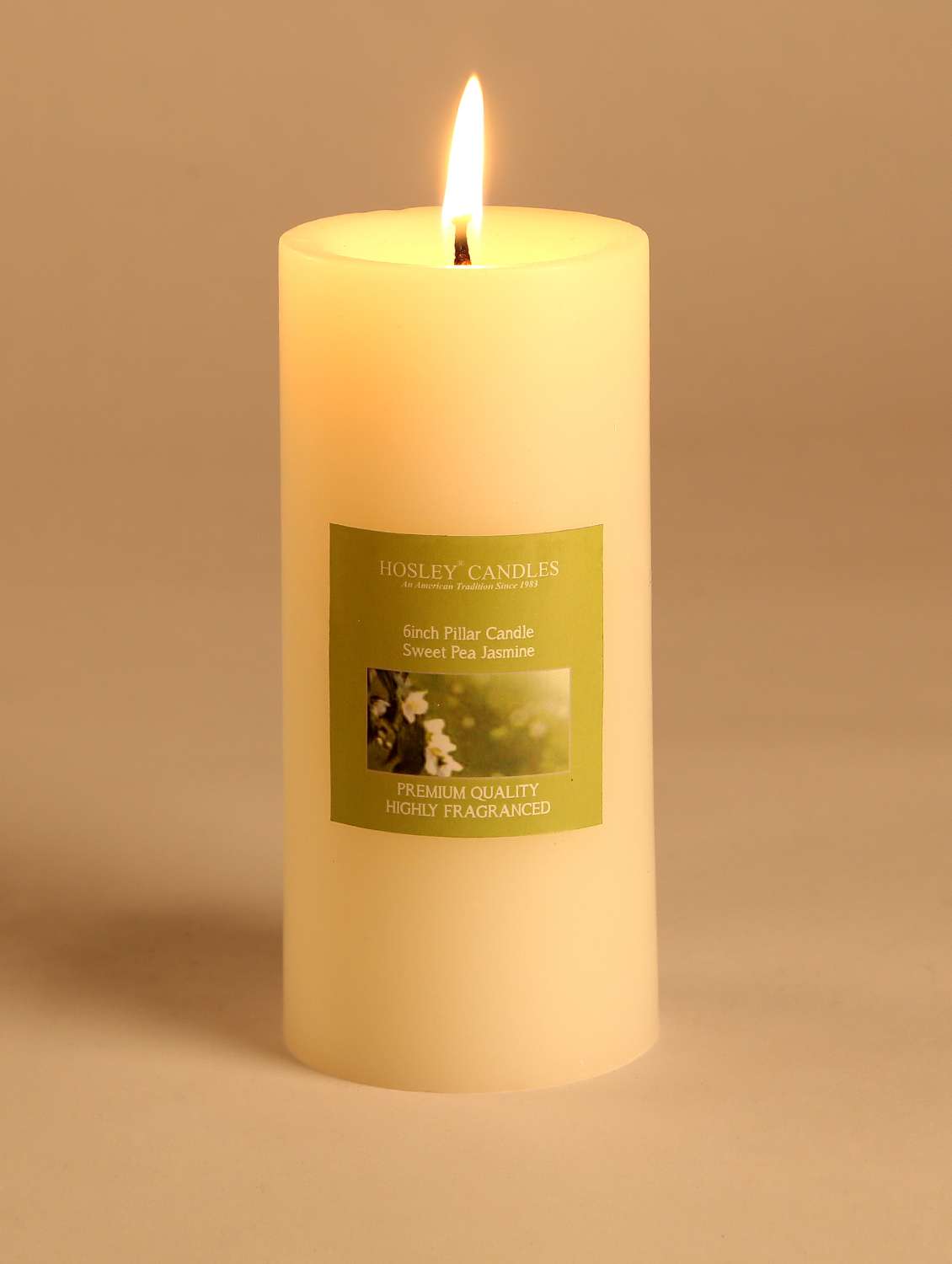 sweet pea jasmine  scented  pillar candle