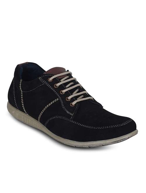Buy online Black Suede Leather Shoe from Casual Shoes for Men by