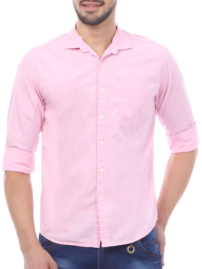 pink cotton casual shirt