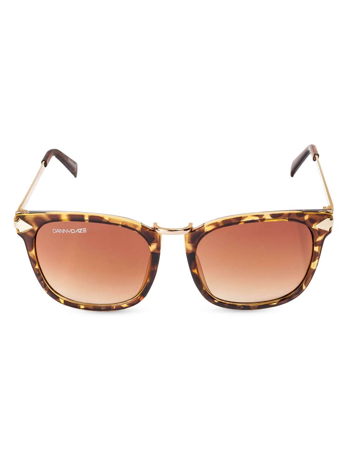 brown printed square frame sunglasses